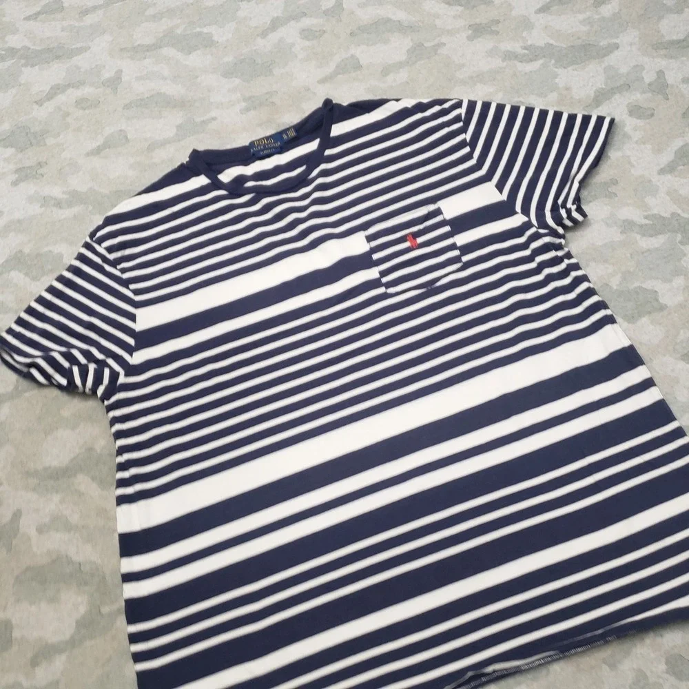 Polo‎ Ralph Lauren Shirt Mens XL Blue Classic Fit Pockets Short Sleeve